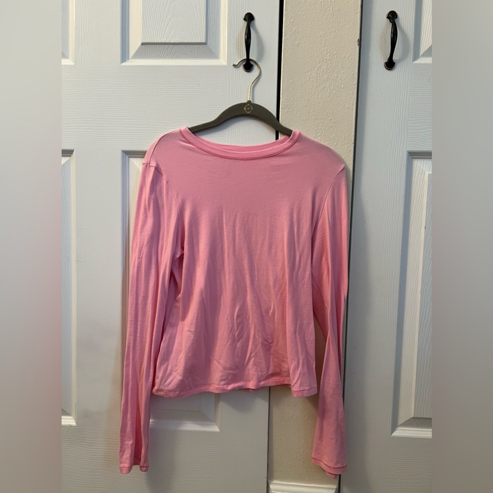 Skims Cotton Jersey Long Sleeve T-Shirt Bubble Gum Pink (limited edition color)